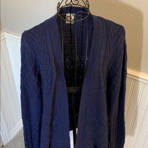 ♥️ Faded Glory Long Navy TexturedCardigan Women’sL
